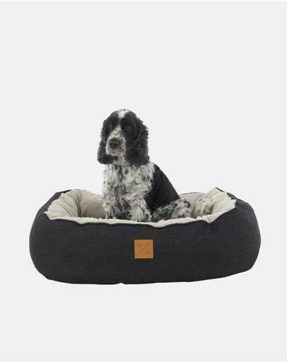 Mog & Bone - 4 Seasons Reversible Circular Dog Bed - Black Denim