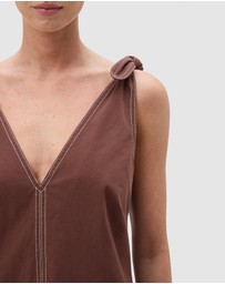 Oroton - Tie Shoulder A-Line Dress