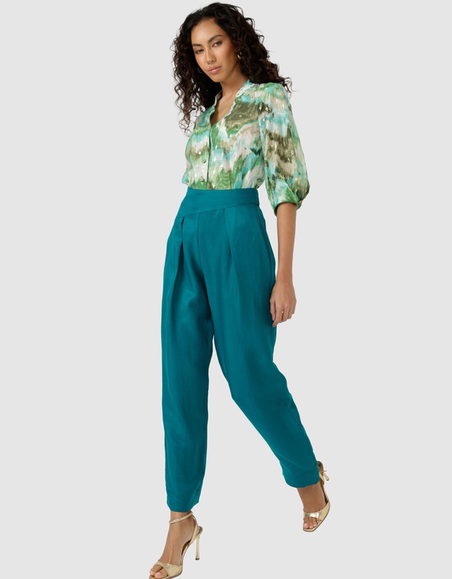 SACHA DRAKE - Corfu Pant In Peacock