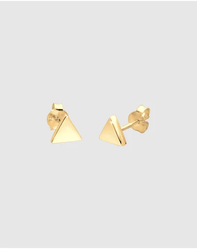 Elli Jewelry - Triangle Stud Earrings in Gold-Plated 925 Silver
