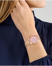 Ted Baker - Coolly 34mm Pink Dial and Rose Gold-Tone Bracelet Watch