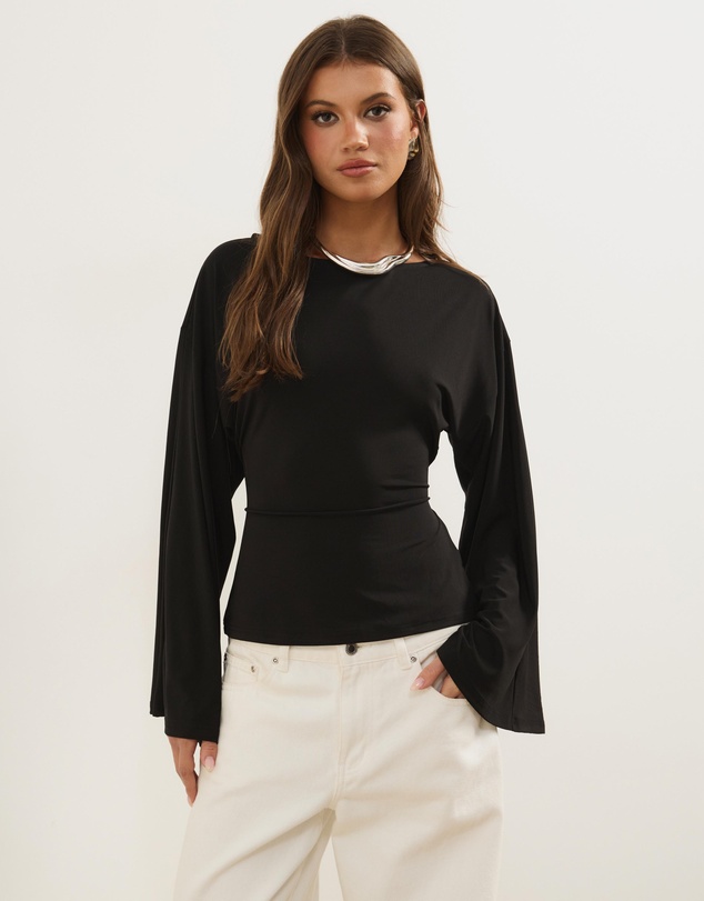Atmos&Here - Amara Jersey Tie Back Boat Neck Top