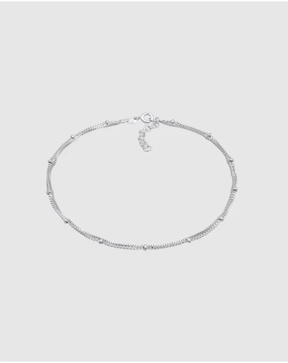 Elli Jewelry - Double Chain Anklet in 925 Silver