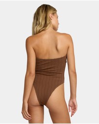 RVCA - Womens Chevy Grooves Bandeau One Piece Swimsuit
