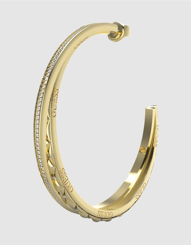 GUESS - Gold-Tone Stylish Guess Bangle Earrings