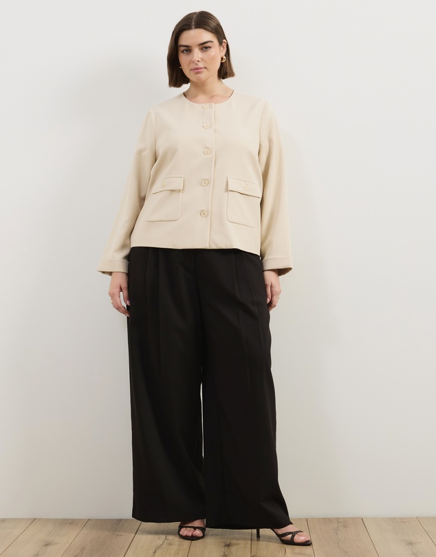 Atmos&Here Curvy - Sorelle Cropped Tailored Jacket