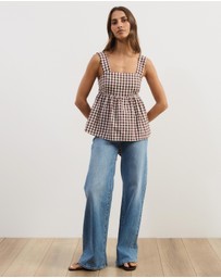 Atmos&Here - Billie Self Tie Gingham Top