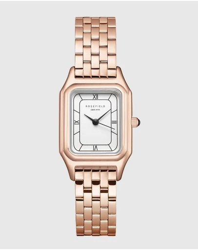 Rosefield - Ivy White Rose Gold-Tone Bracelet Watch