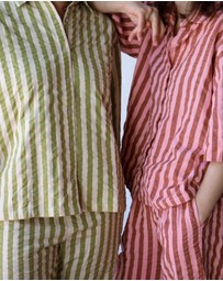 Mosey Me - Seersucker Stripe Long Pyjama Set