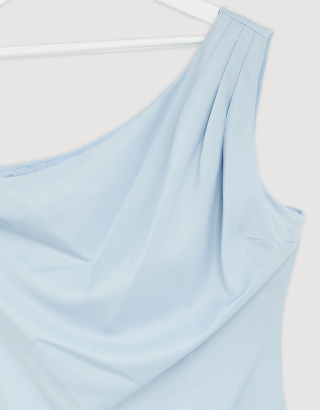 Revibe - Repaired CHANCERY Hallie Satin One Shoulder Drape Maxi Dress - AU 18