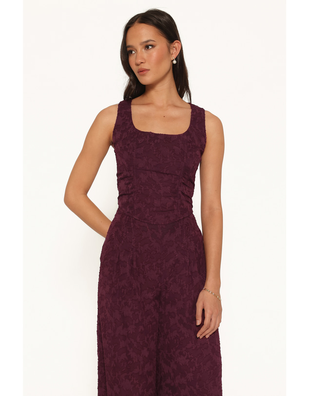 Petal & Pup - Ada Corset Top - Plum Burnout
