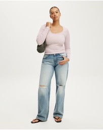 Cotton On - Scoop Neck Rib Long Sleeve