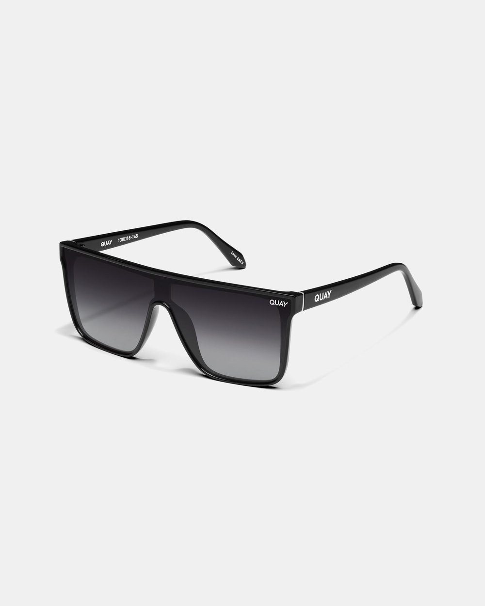 Quay Australia Oversized Black Frame Sunglasses with Smoky Lenses Quay Australia Steal a Kiss Sunglasses Black w Smoke Lens  main image 3