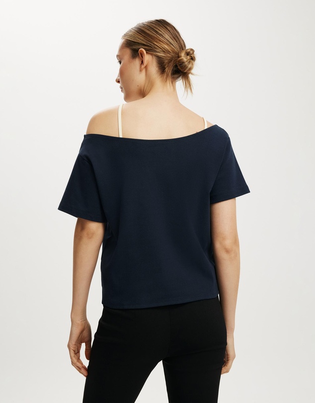 Cotton On - The Sporty Off Shoulder Graphic Tee