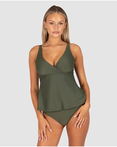 Baku Swimwear - Rococco Flared D/E Cup Wrap Singlet Top
