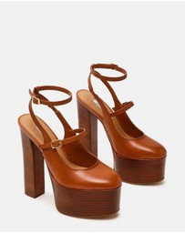 Steve Madden - Scotlyn-Stacked Tan Heels