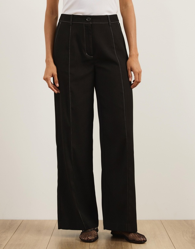 Atmos&Here - Mia Contrast Stitch Tailored Pants