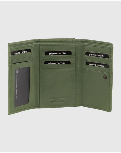 Pierre Cardin - Woven Leather Tri-Fold Wallet with RFID