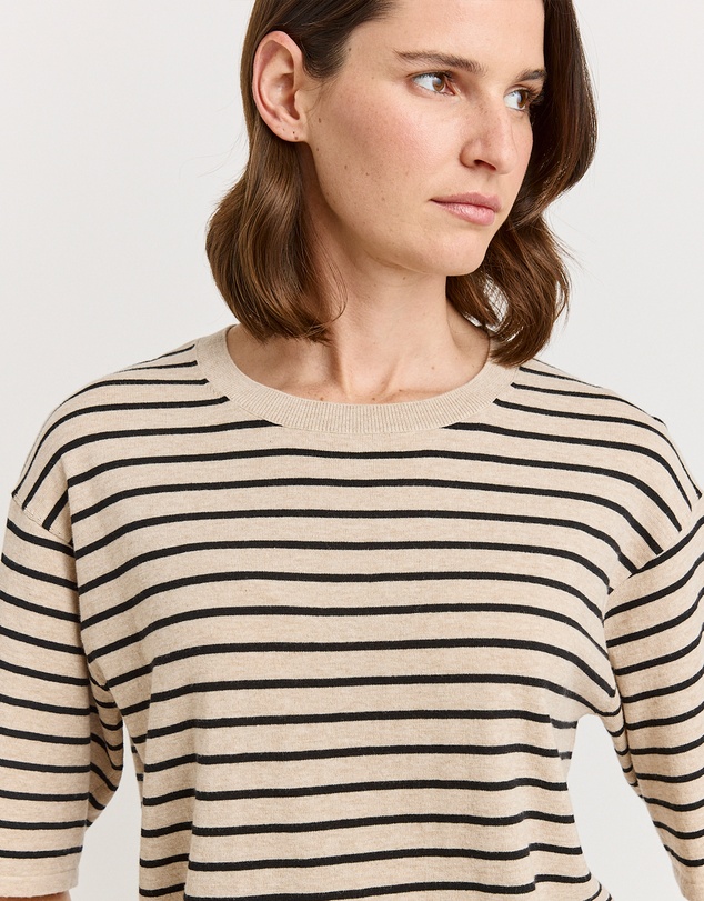 Toorallie - Relaxed Stripe Knit Tee