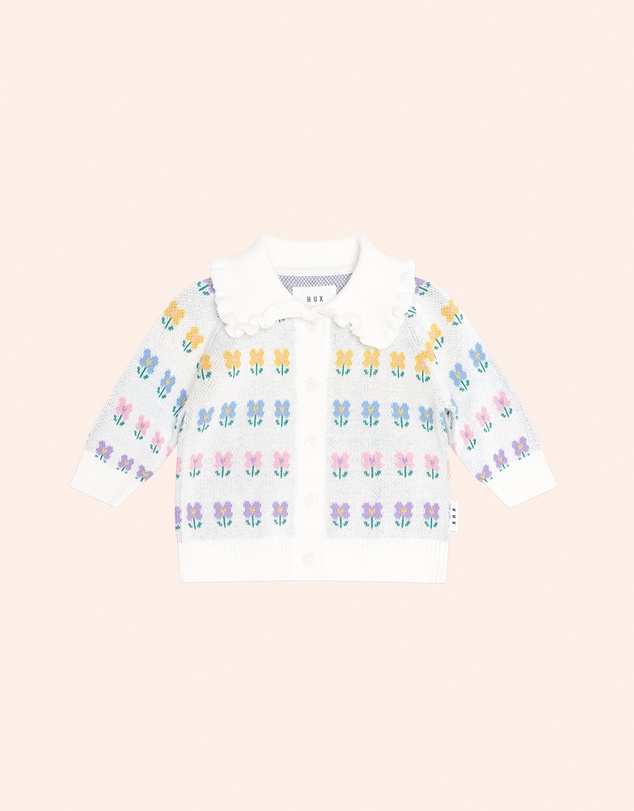 Huxbaby - Flower Fields Collar Cardigan - Babies-Teens