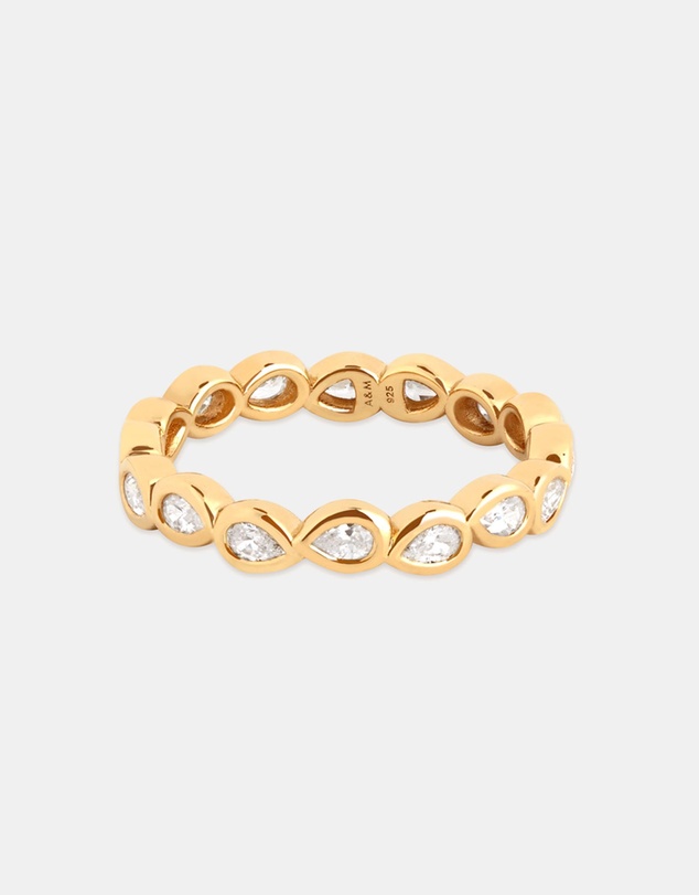 Astrid & Miyu - Pear Bezel Band Ring