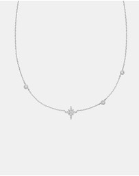 Ania Haie - Ania Haie Silver Eight-Pointed Star Cubic Zirconia Station Necklace