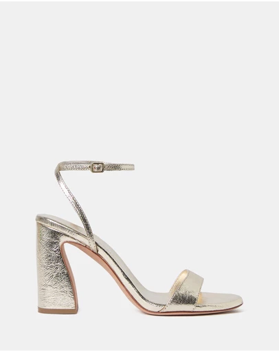 Loeffler Randall - Malia Curved Heel Simple Sandal With Ankle Wrap