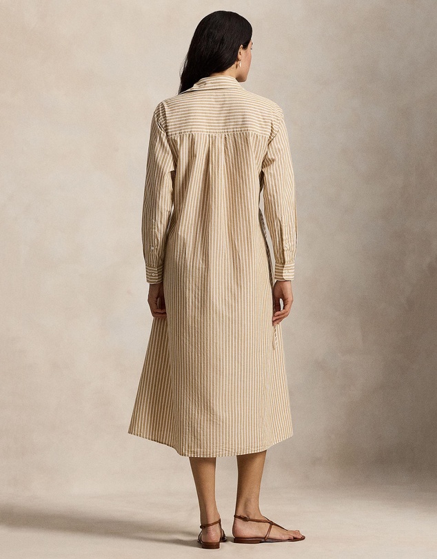Polo Ralph Lauren - Striped Cotton-Linen Drawcord Shirtdress