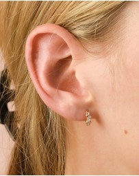Astrid & Miyu - Crystal Cluster 18ct Gold Plated Huggies