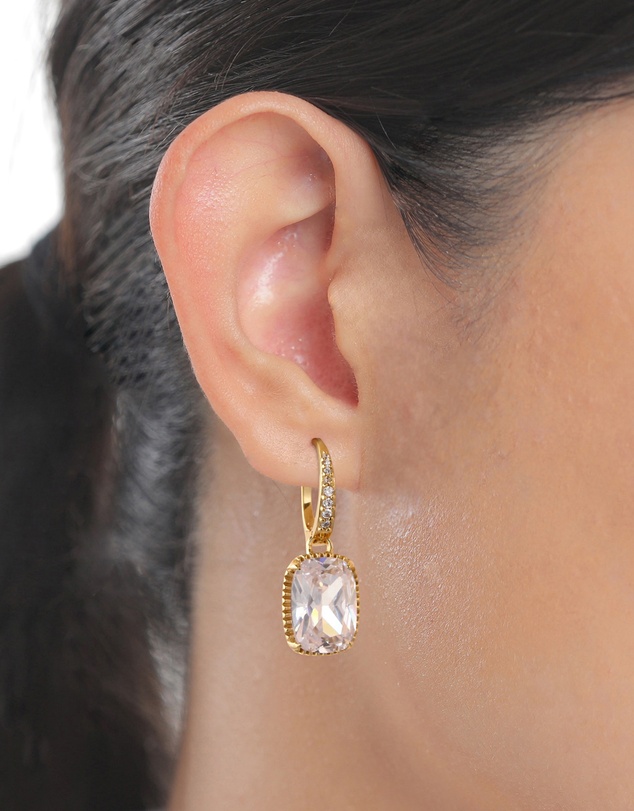 Elli Jewelry - Zirconia Statement Hoops in Gold-Plated 925 Sterling Silver