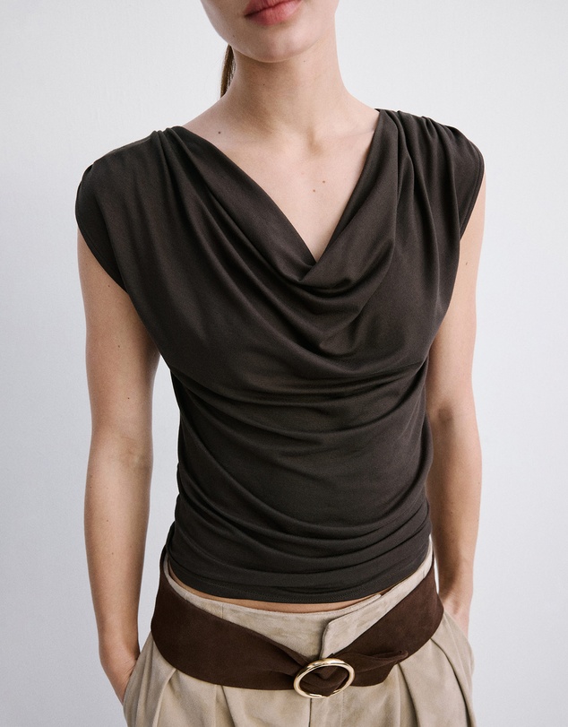 M.N.G - Draped Fitted T-Shirt