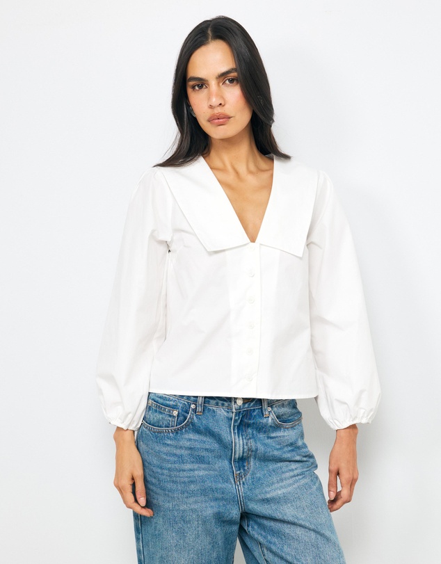 AERE - Rosie Cotton Collar Blouse