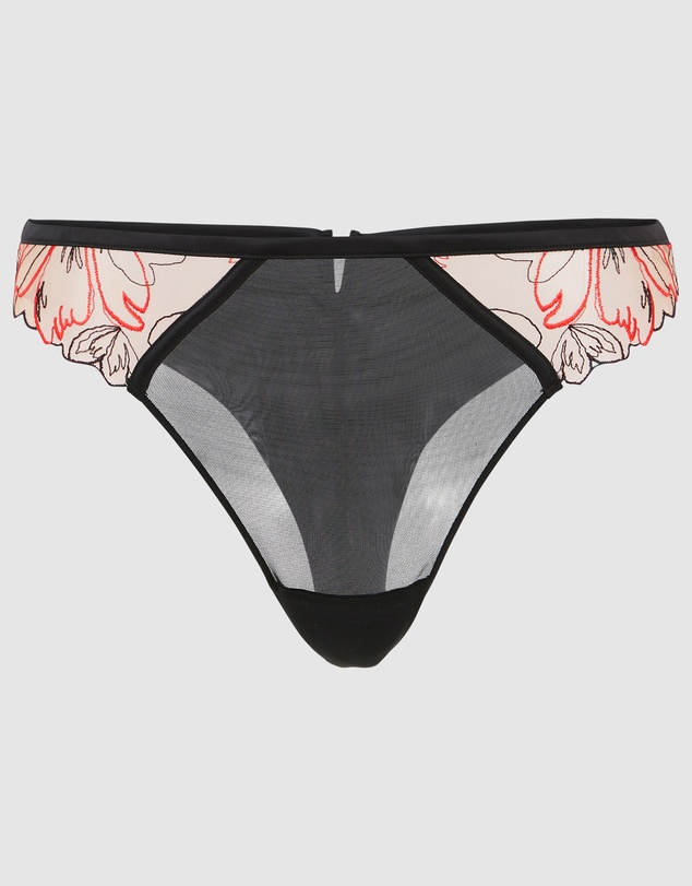 Sans Complexe - Alberta Sheer Mesh Tanga Brief with Embroidery
