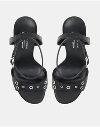 Call It Spring - Denverr Ankle Strap Eyelet Heels