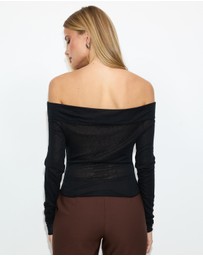 Dazie - Avery Sheer Long Sleeve Top