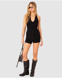EDIKTED - Melanie ribbed open back romper