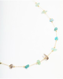 Lovisa - Gold Plated Semi Precious Stones Station Necklace