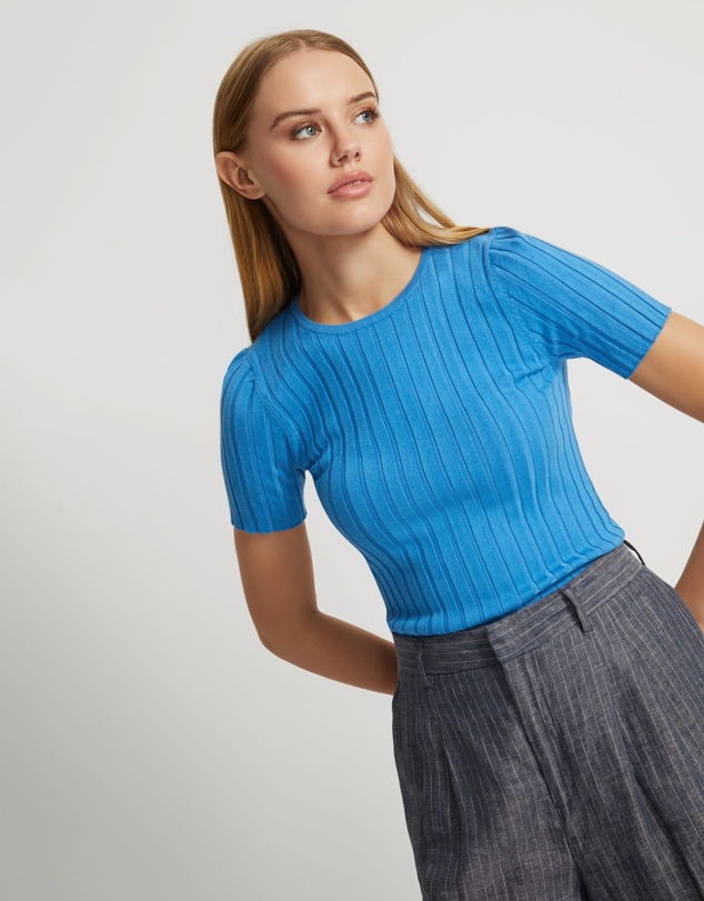 Oxford - Sasha Crew Neck Short Sleeve Knit Top