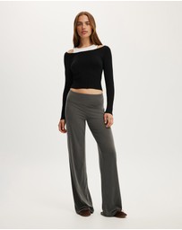 Cotton On - Long Sleeve Boatneck Layered Knit