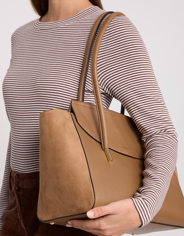 David Lawrence - Velda Suede Leather Tote Bag