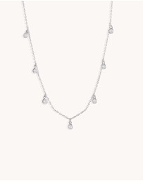 Bianc - Scattered CZ Bezel Drop Necklace