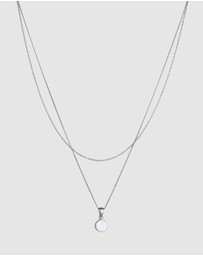 Elli Jewelry - Necklace Layer Circle Moonstone 925 Sterling Silver