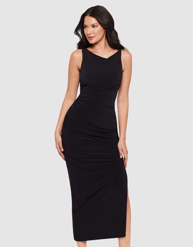 Miraclesuit Shapewear - Maxi Bodycon Shaping Dress With Side Slit