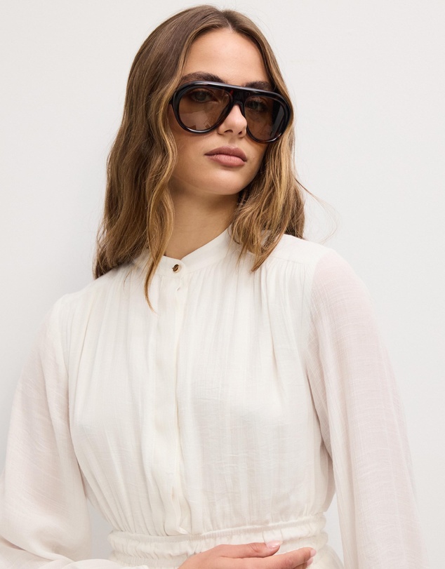 The Fated - Della Long Sleeve Gathered Mini Dress