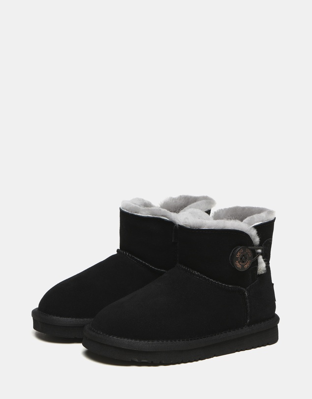 EVERAU - Australian Shepherd Ugg Nolan Kids Mini Button Cow Suede Upper UGG Boots