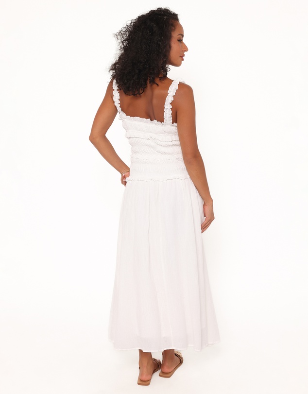 Petal & Pup - Enola Gather Midi Dress - White