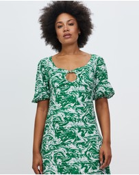 Third Form - Marble Balloon Sleeve Mini Dress