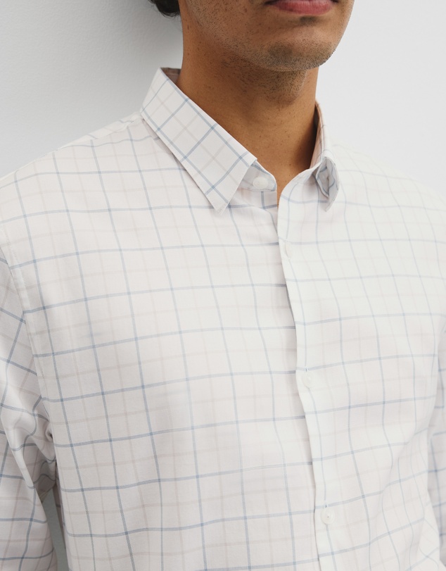 Country Road - Long Sleeve Slim Cut And Sew Grid Shirt