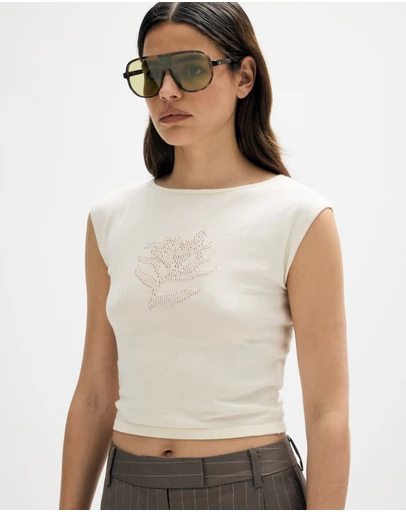 Minima Esenciales - Rhea Organic Cotton Pointelle Knit Tank
