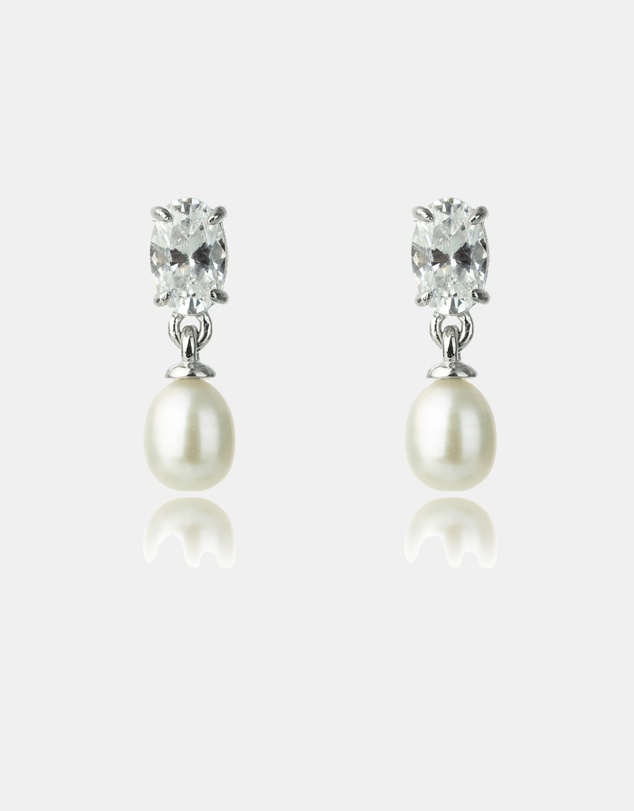 Georgini - GEORGINI OCEANS WHITSUNDAYS FRESHWATER PEARL EARRINGS SILVER